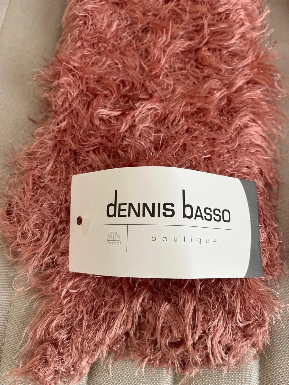 dennis basso Pink and Red Fuzzy Feather Scarves Duo